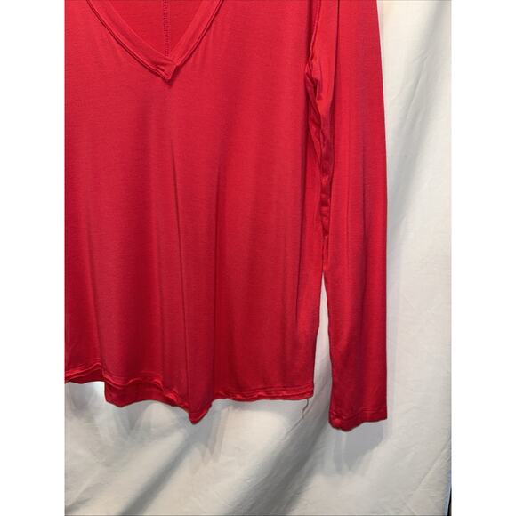 We The Free Womens XL Shirt Long Sleeve Hot Pink Oversize V Neck Athleisure - Picture 4 of 12